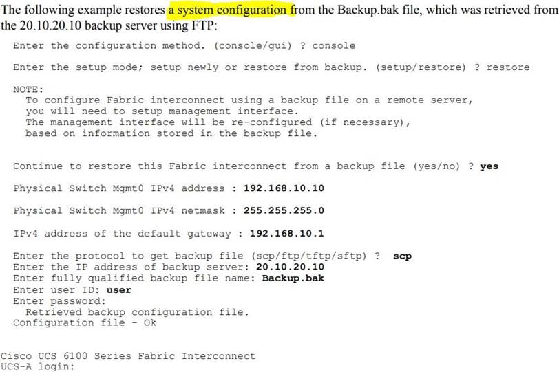 Which type of backup is required to restore a Cisco UCS Sns-Brigh10