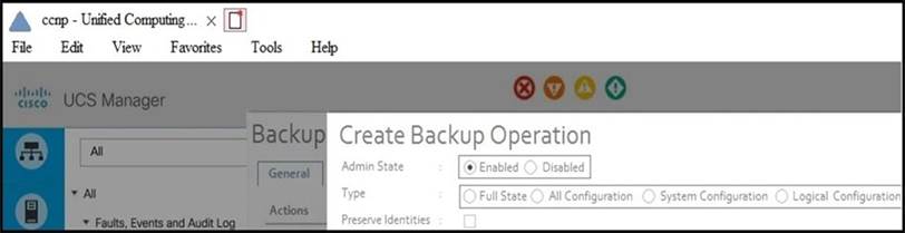 Which backup operation type does not include the Preserve Identities Sns-Brigh10