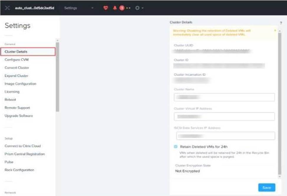 How should an administrator enable the recycle bin on a nutanix cluster Sns-Brigh10